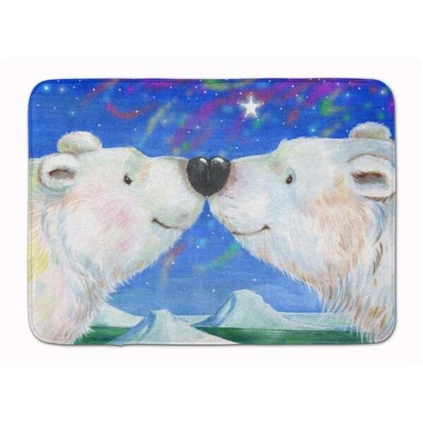Carolines Treasures Carolines Treasures CDCO0487RUG Polar Bears Polar Kiss by Debbie Cook Machine Washable Memory Foam Mat CDCO0487RUG - main